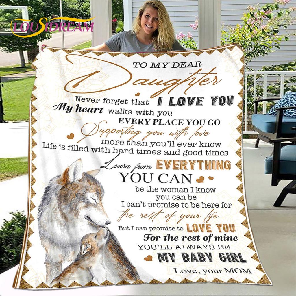 To My Daughter Plush Butterfly Quilt Blanket,Flannel Blanket Throw Blanket for Living Room Bedroom Bed Sofa Gift for Daughter