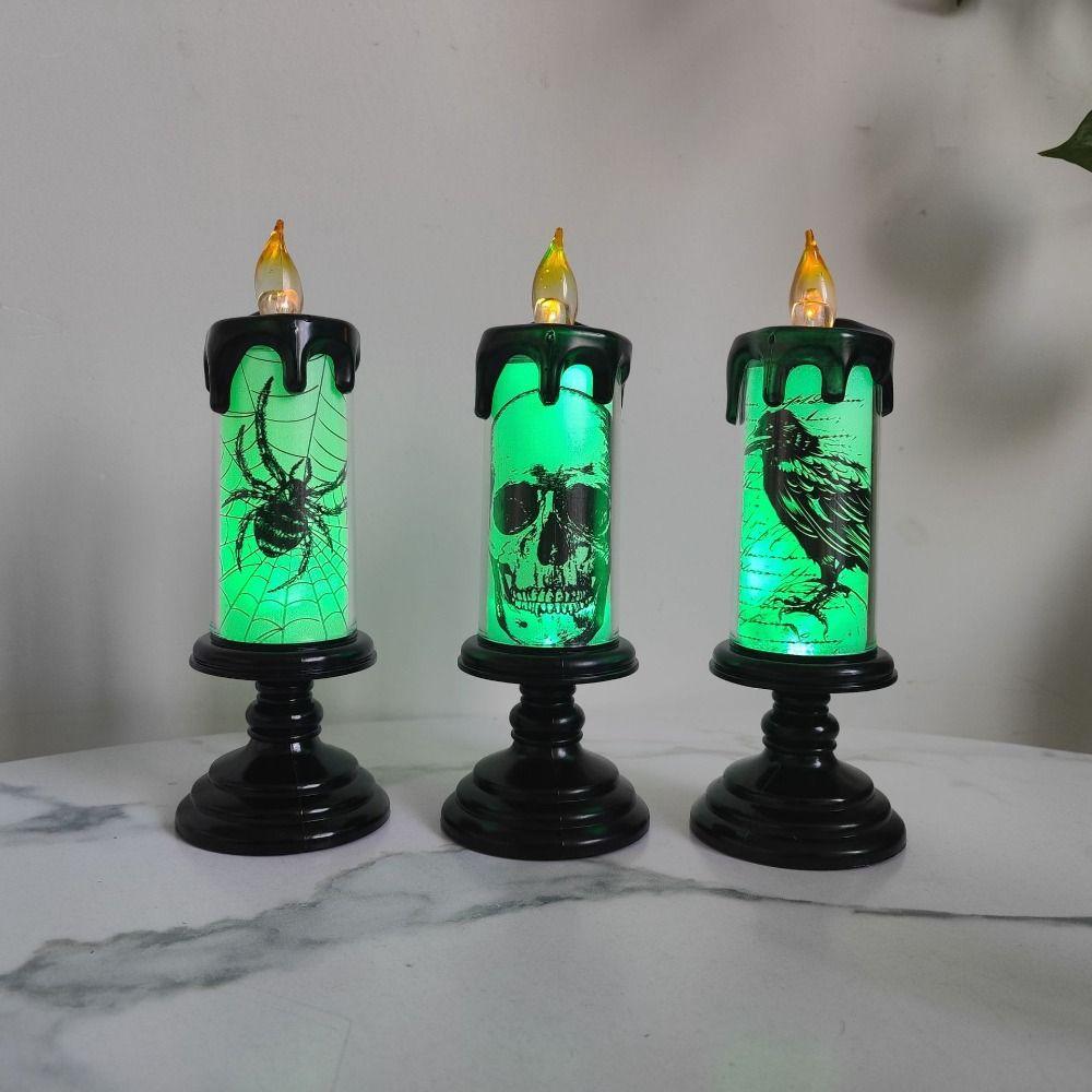 

3 шт. Новая светодиодная лампа Свет Череп Хэллоуин Беспламенный подсвечник