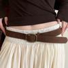 Luxury Design Business Waist Belt Pin Buckle Waistband Fashion Suede Leather Belt  For Women