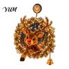 Hanging Glass Window Light Christmas Suction Cup Light, 7.8-Inch Double-Layer Warm LED Tree Battery Powered for Holiday Windows, Doors Festive