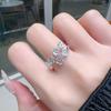 Niche Design Butterfly Rose Blue Zir*****Pen Ring Stacked With Personalized Light Luxury High-End Ring Woman