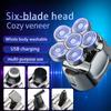 New 6-blade Men's Shaver 6D LCD Digital Display Shaver Six-in-one Multifunctional Shaver