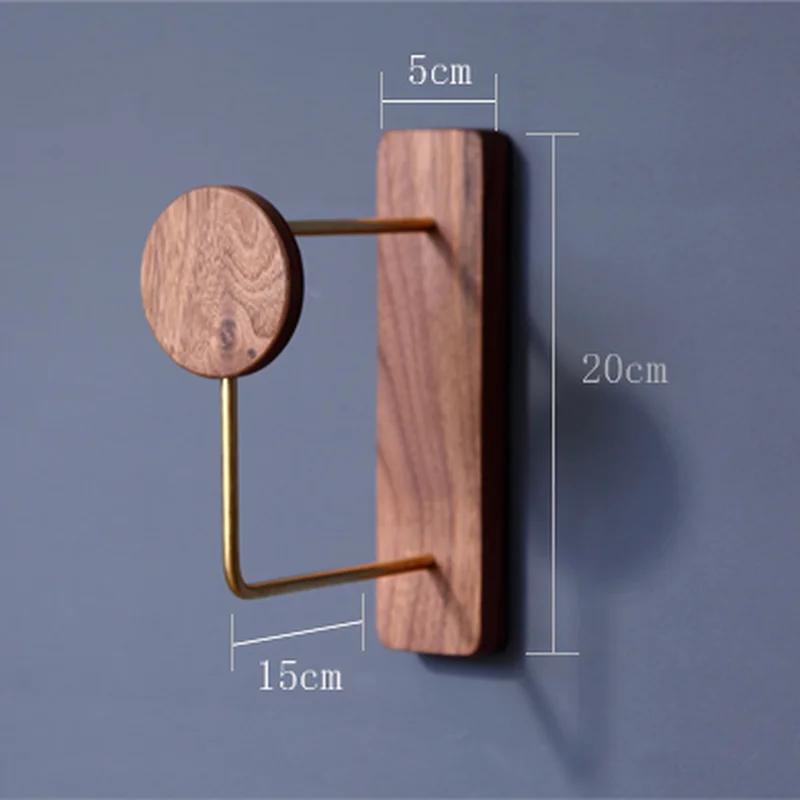 Black Walnut Hanger Wall Hanging Hanger Storage Rack Bedroom Brass Hanger Household Simple Storage Rack Hanging Clothes Rack