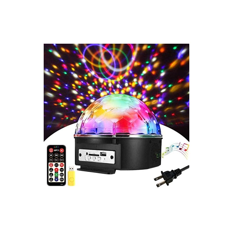 SOLMORE Stage Lighting 9-Color LED Light for Stage/Disco/Party/KTV/Karaoke/Club/Bar Lighting, Rotating Light, Crystal Ball, Voice Control, MP3 Player,