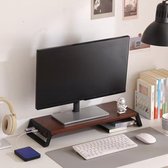 Computer Monitor Rack USB Expansion Dock Stand Ergonomic Design Strong Load-Bearing Desktop Laptop Holder