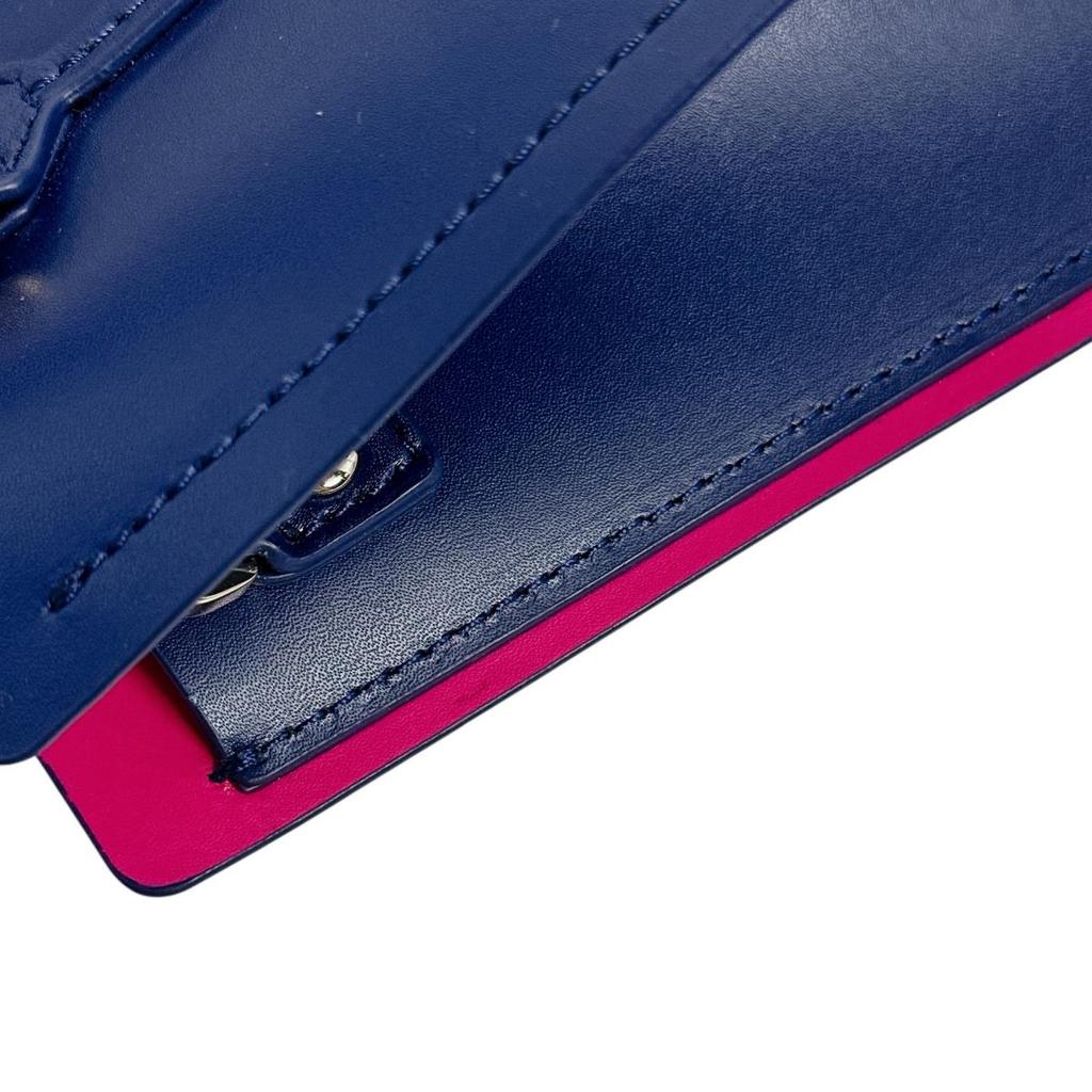 Kate Spade Small Elodie Arbor Handbag Leather Blue X Pink Women Used