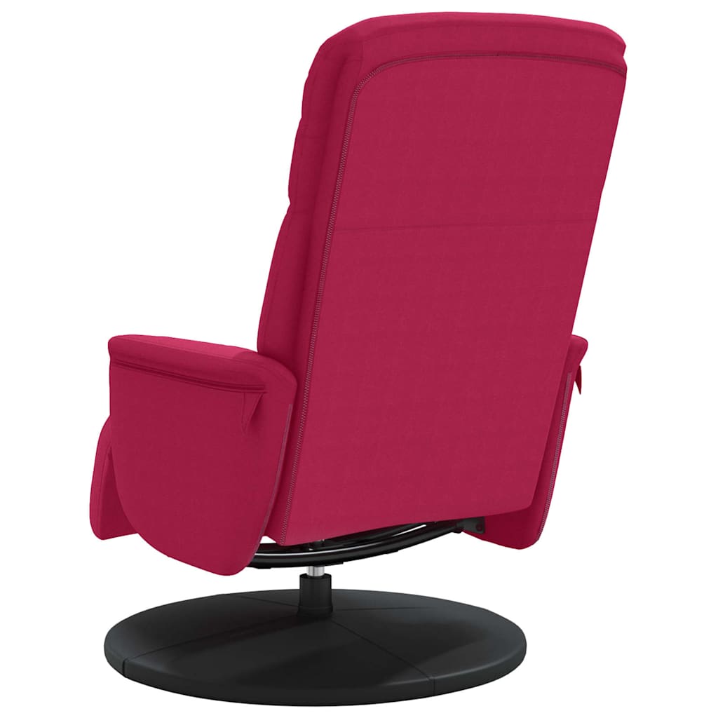 Recliner Chair with Footrest Burgundy Velvet