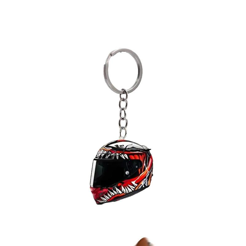 

Fashion Popular Helmet Bag Accessories New Style High-quality Acrylic Flat Helmet Keychain Pendant Niche Design Versatile Gifts