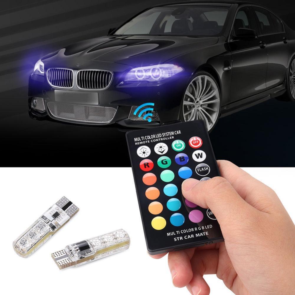 RGB T10 W5W Led 194 168 W5W 5050 SMD Lumină de Lectură Plafon Auto Lămpi Wedge Automobile Bec LED RGB Cu Telecomandă Decor Auto