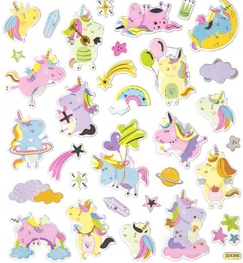Decorative Colorful Moomin Horns Unicorns Diy Stickers 32Pcs.