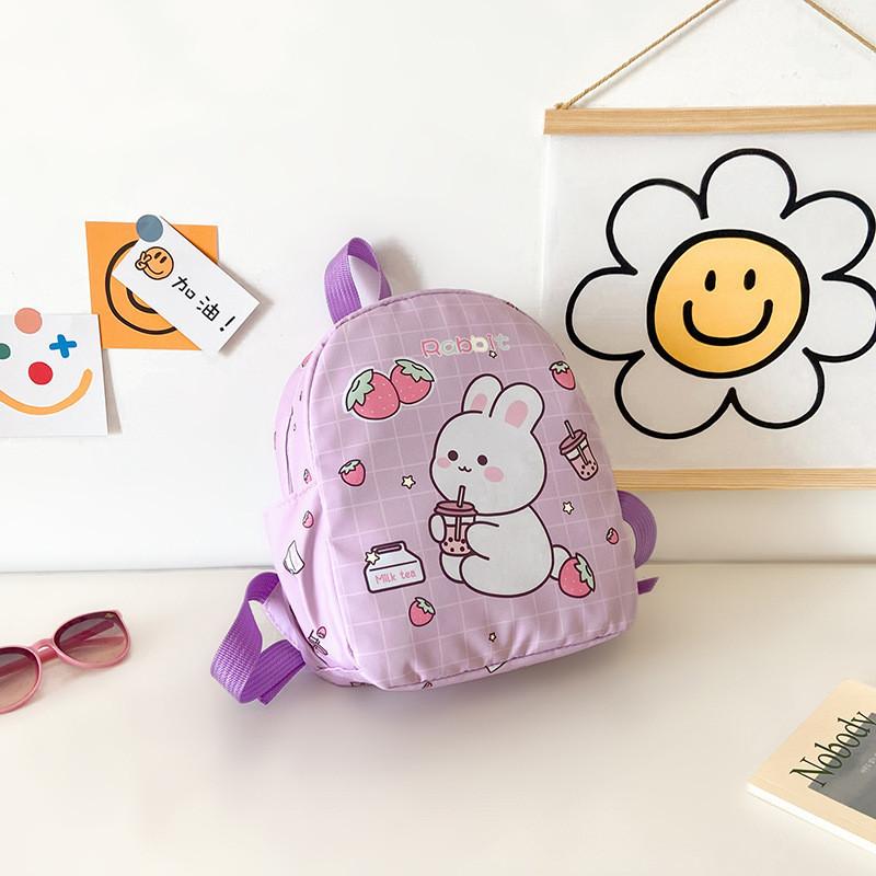 Cute Rabbit Pattern Oxford Cloth Backpack For Children Ideal For School And Playtime