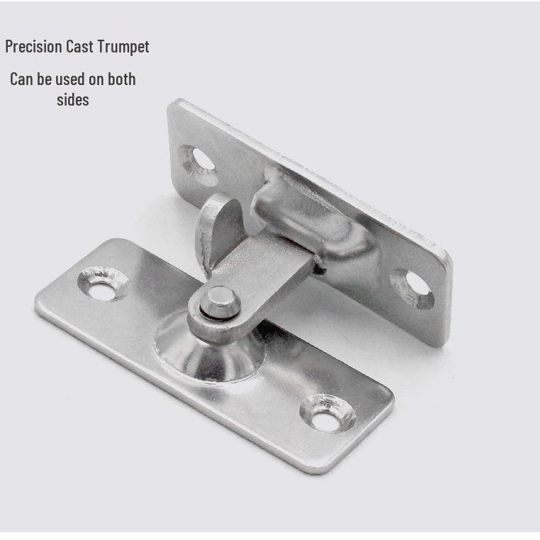 Black Stainless Steel 90° Latch for Small Doors: Anti-theft Right Angle Sliding Door Hasp Lock.
