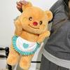 Blue Heart Apron Brown Bear Plush Toys Dolls Pillow Children Gifts Birthday