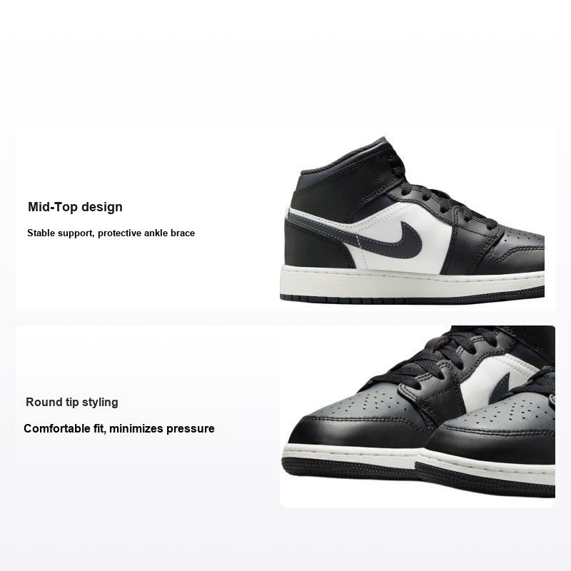 Air Jordan 1 Mid GS Black Off Noir Kids Sneakers Summit-White DQ8423-010