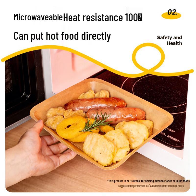 Temeiju Disposable Kraft Paper Plates for Camping & BBQ