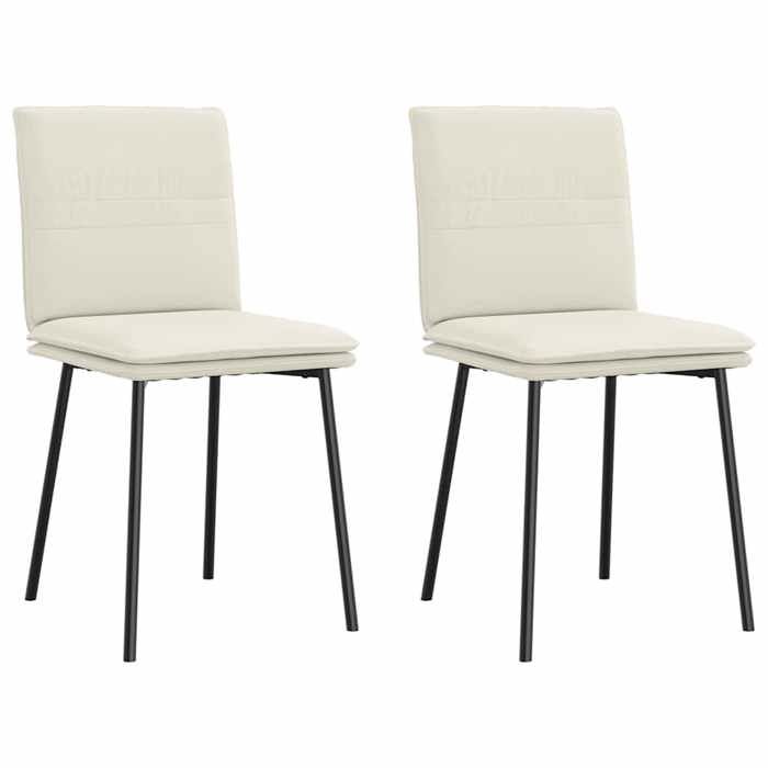 VidaXL Dining Chairs Set of 2 Cream Velvet, Chair, Living Room Chair, Accent Chair, Kitchen Chair, Dining Seat 4101253