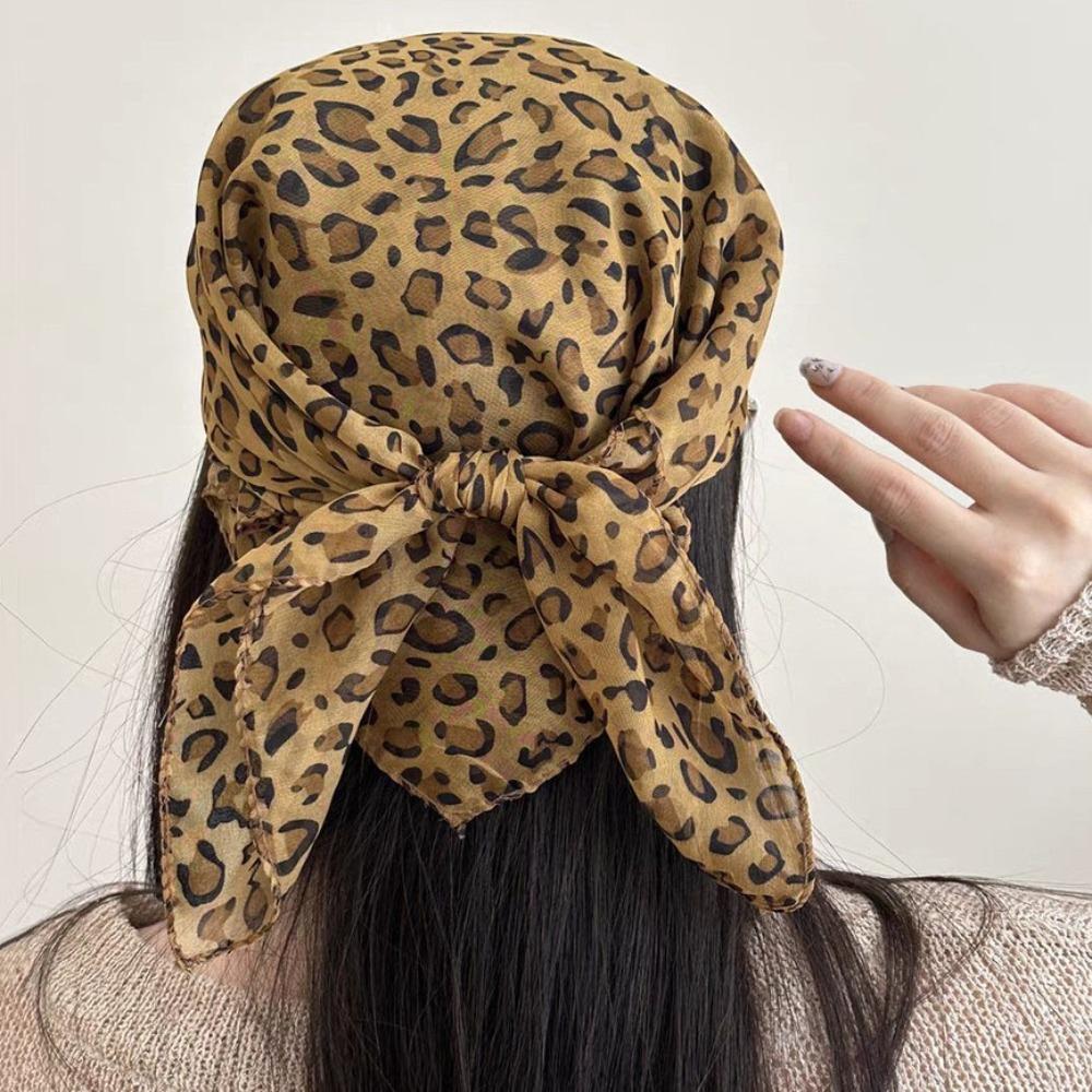 

Простая повязка на голову леопардовый принт тюрбан Spice Girls повязка для волос с принтом головной платок шарф Y2k маленький квадратный шарф женский