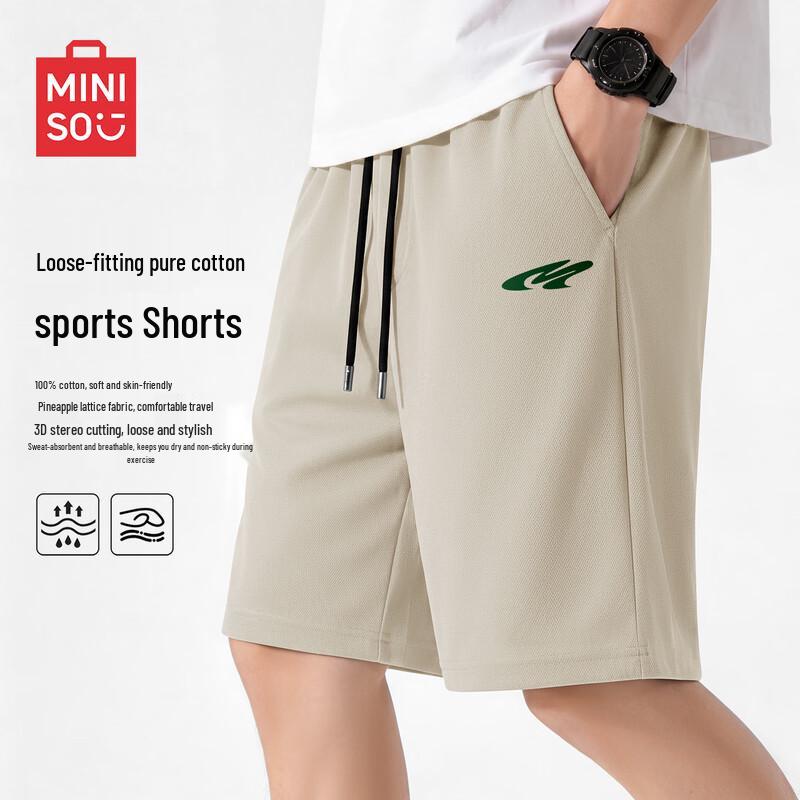 MINISO Men s American High Street Cotton Sports Shorts M