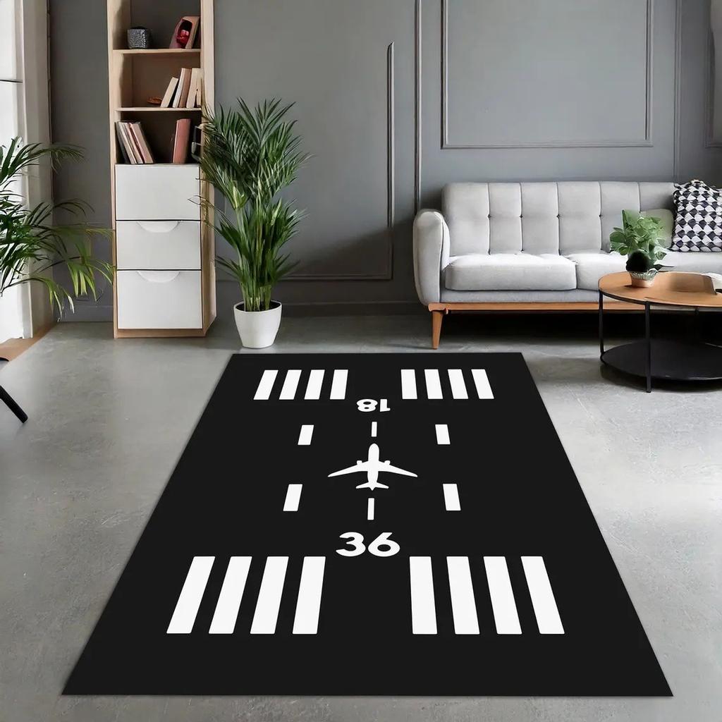 Airport Runway Large Carpet Rug for Home Living Room Bedroom Sofa Doormat Decor Kids Play Area Rug Carpet Non-slip Floor Mat