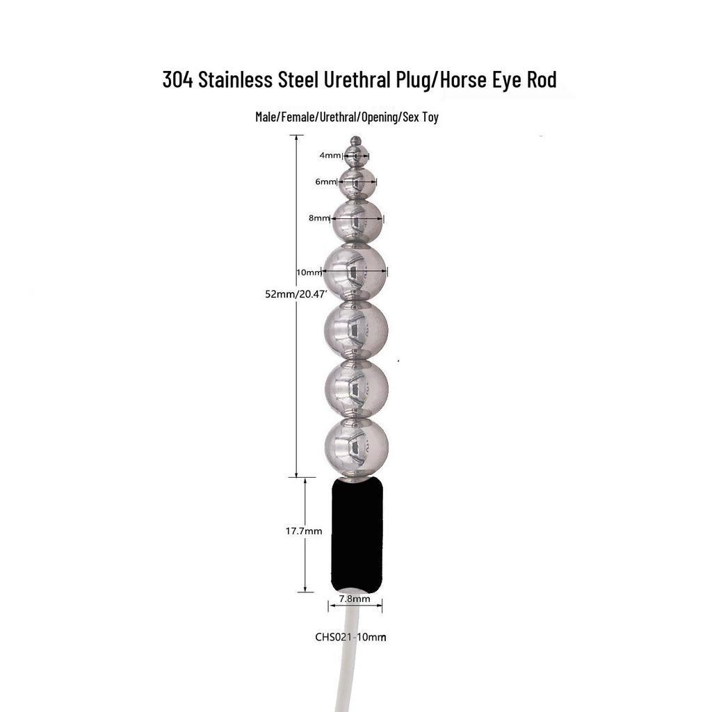 Chaqu Electric Shock Stainless Steel Urethral Beaded Rod for Alternative Play