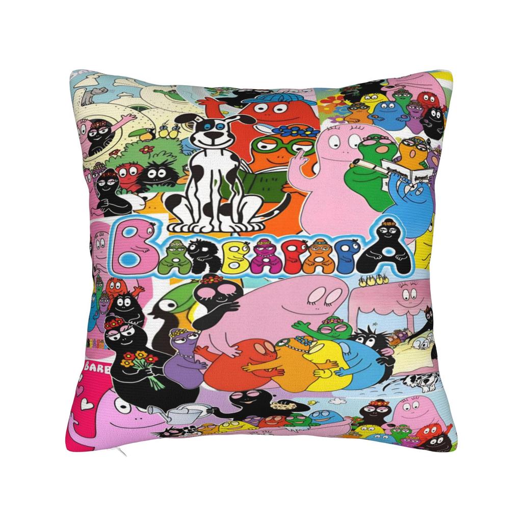Weiche und Süße Home Barbapapa Cartoon Dekorationen Kissenbezüge Merch Kissenhülle Quadratisch Multi-Größe