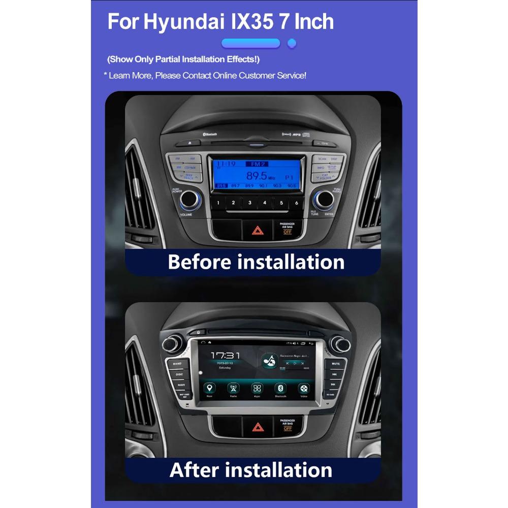 7 Zoll Autoradio Android für Hyundai IX35 2009-2015 Auto Multimedia Stereo Navigation 1+32GB
