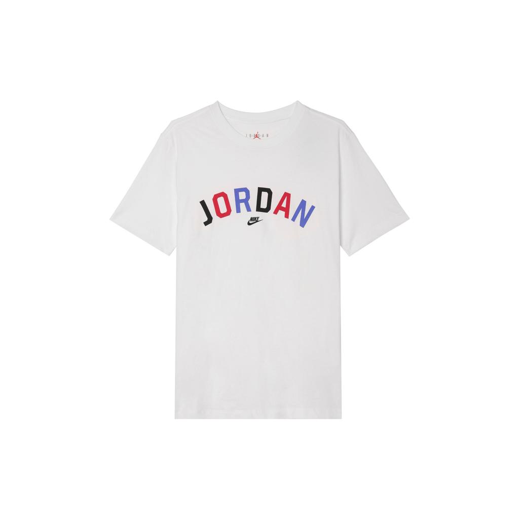 Jordan T Shirts Men's White Crew Neck Moderate Straight Fit DH8979-100