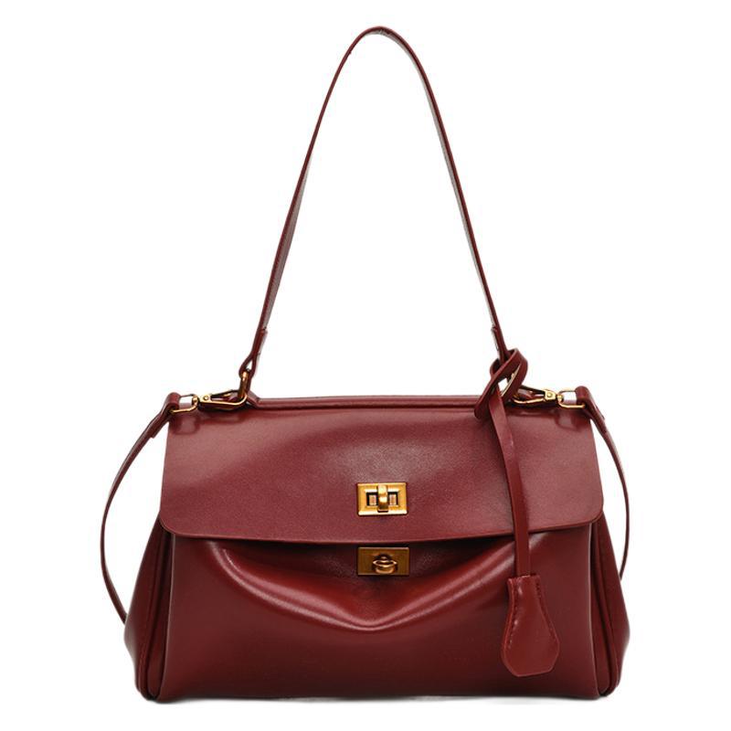 Premium commuter large-capacity bag women's 2025 new solid color messenger bag fashionable shoulder bag tote bag