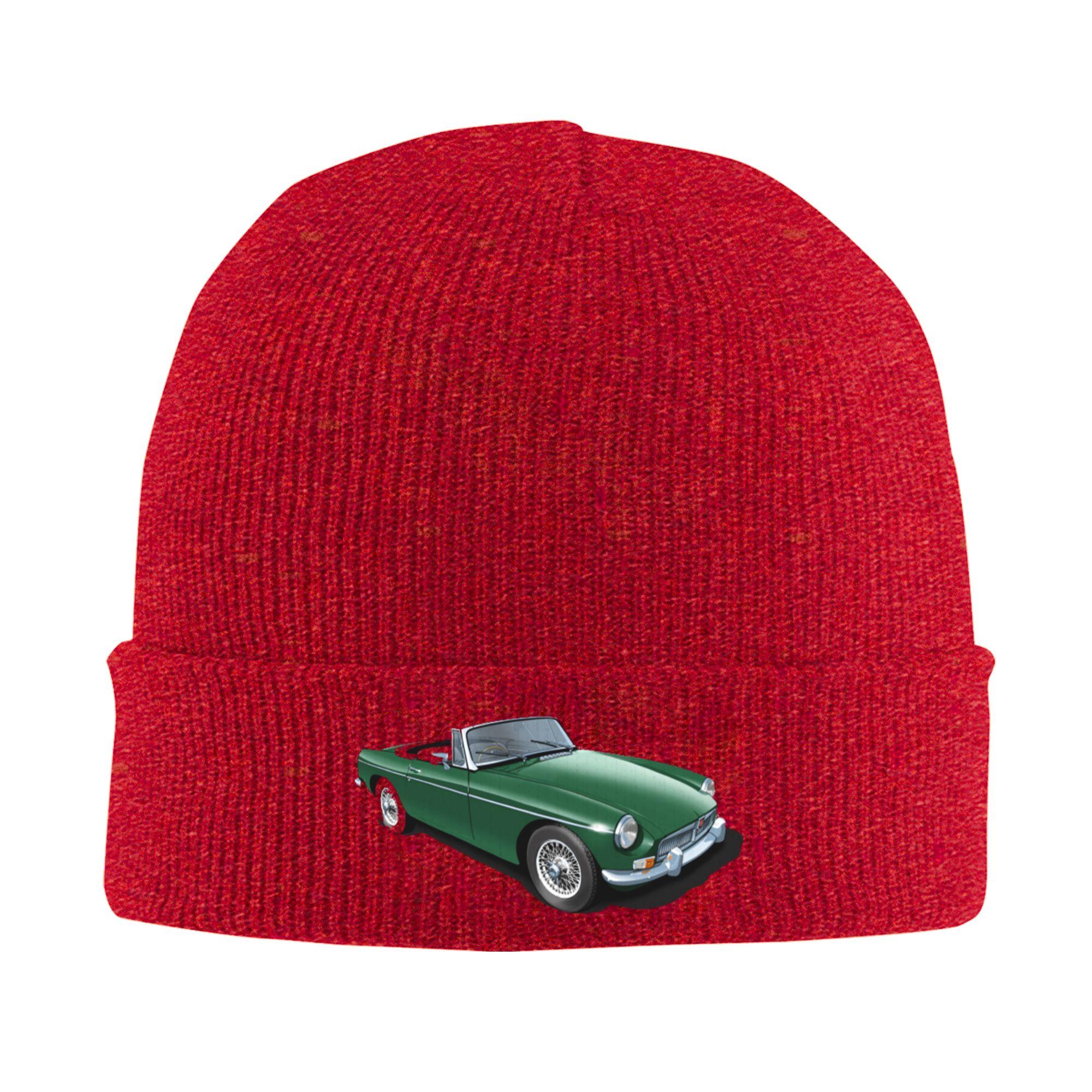 MGB Roadster в цвете British Racing Green Теплая вязаная шапка Зимняя вязаная шапка-бини Шапки-бини Шапки в стиле хип-хоп для унисекс One Size
