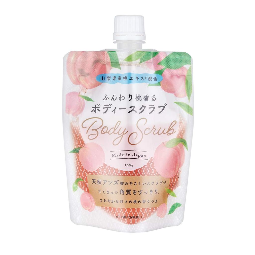 Yamanashi Prefecture Peach Scented Body Scrub in Aloe Vera Yamanashi Prefecture Peach 150g (Made Japan, Massage, Exfoliating, Leaf, Extract, Peach)