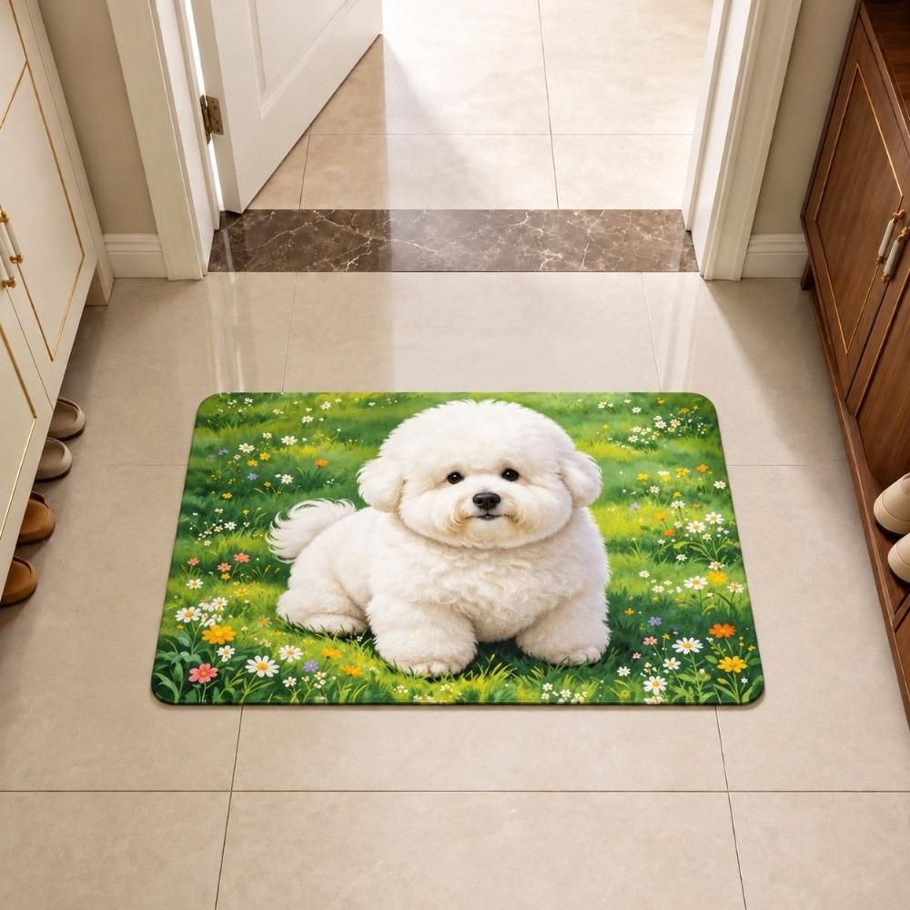40*60cm Bathroom Carpet Corgi / Teddy Dog Floor Mat New Bedroom Door Small Rug Table Bedside