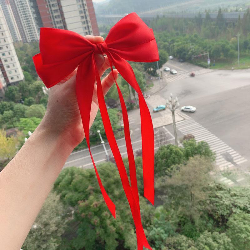Vintage Large Bow Hair Clip Trend Long Ribbon Hairpins Barrettes Headwear For Women Girl Hair Accessories Wedding Jewelry