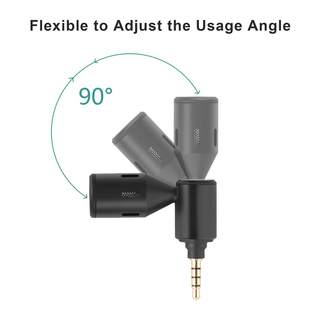   Plug-in Smartphone Microphone Mobile Phone Mic Cardioid Pickup 3.5mm TRRS Plug 90 Degrees  Angle   with 2pcs Windscreen for Smartphone L