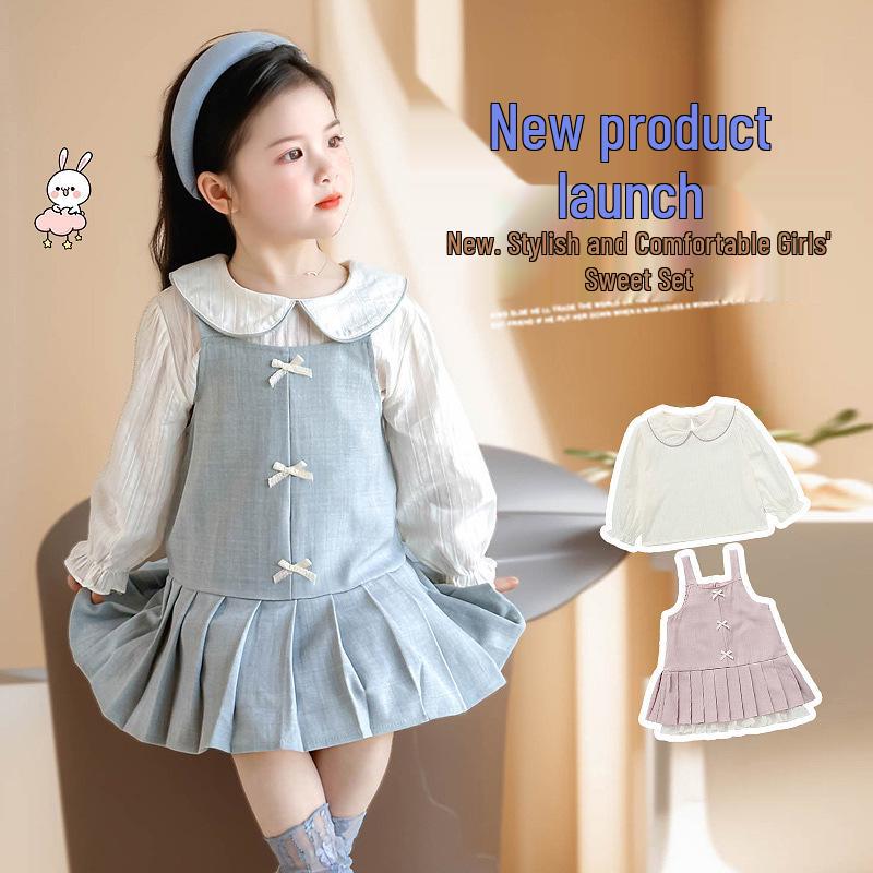 2026 Spring/Summer Doll Collar Strap Skirt - Korean Chic Super Cute Princess Bow Dress