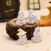 1/4PCS Cute Mini Girl Heart Bunny Resin Ornament Creative Cake Car Decoration Children's Birthday Gift