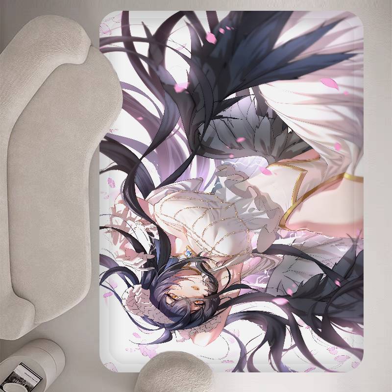 Anime Sexy Girls Gamer Albedo Bathroom Mat Kids Room Bedroom Decoration Balcony Anti-Slip Doormat Living Room Welcome Rug