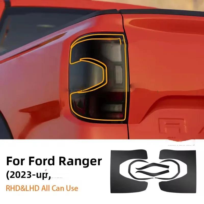 2Pcs Pre-Cut For Ford Ranger T9 2024 2025 2026 Car Clear Sticker Transparent Black Headlight Protective Film Accessories