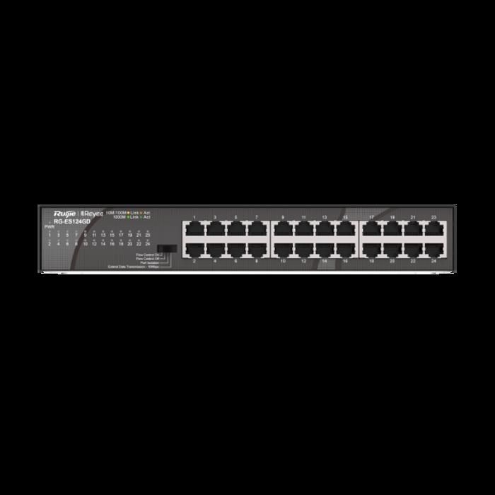 Commutateur de bureau - RUIJIE - RG-ES124GD - 24 ports Gigabit - Non géré - Basique