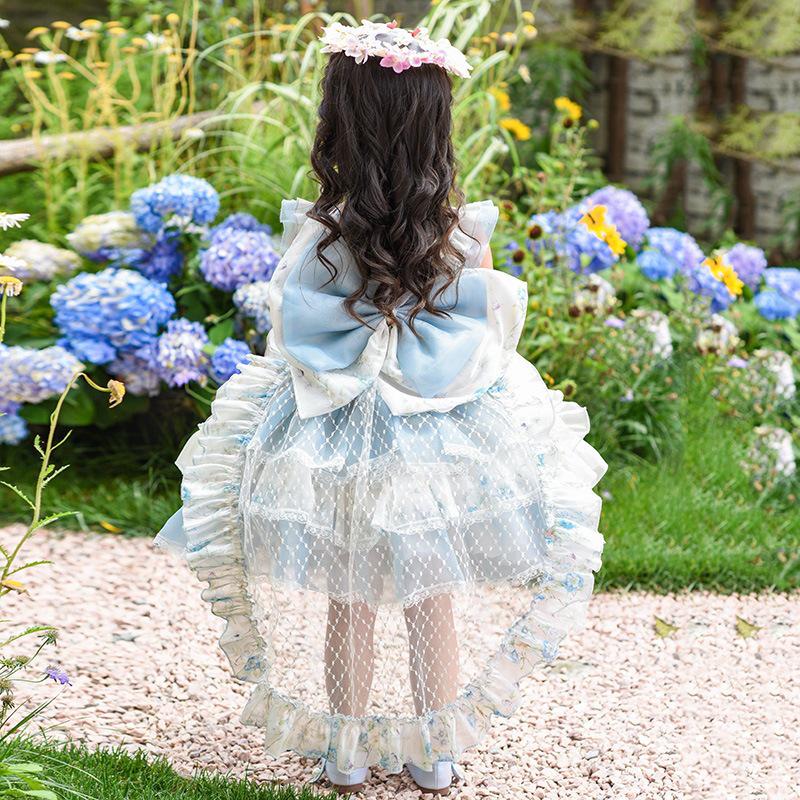 Girls' Summer Princess Flower Fairy Lolita Dress - High-End Formal Birthday Attire