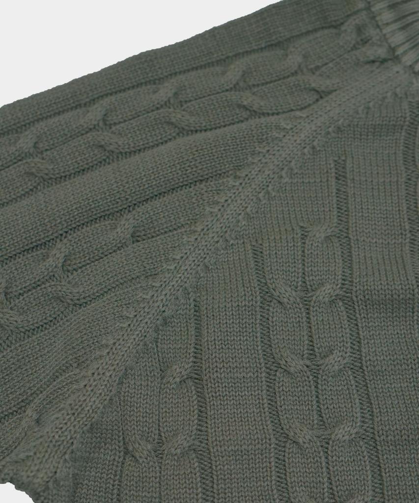 BIRBANTE Garment-Dyed Washable Cable Knit - Ash Khaki