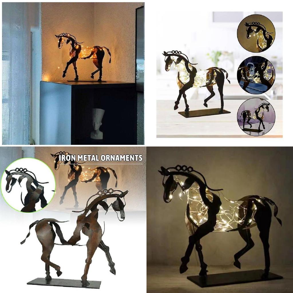 Iron Animal Figurine With Led Light For Living Room Or Office Decor