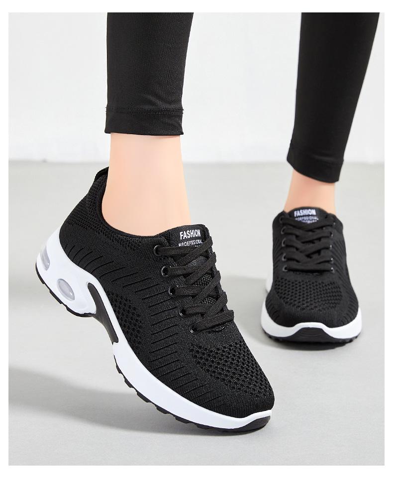 Women's Plus Size Casual Air Cushion Sneakers - Breathable Flyknit Running Shoes