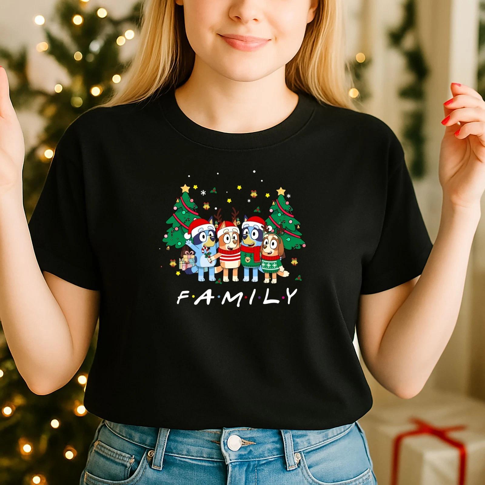 2025 Christmas unisex tshirt,Night before Christmas Family ,Bluey Christmas (CH) S