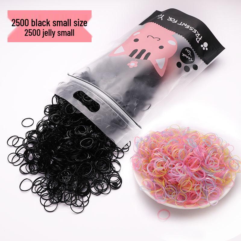 Children's Extra Thick Black Elastic Hair Ties - No Damage, High Elasticity