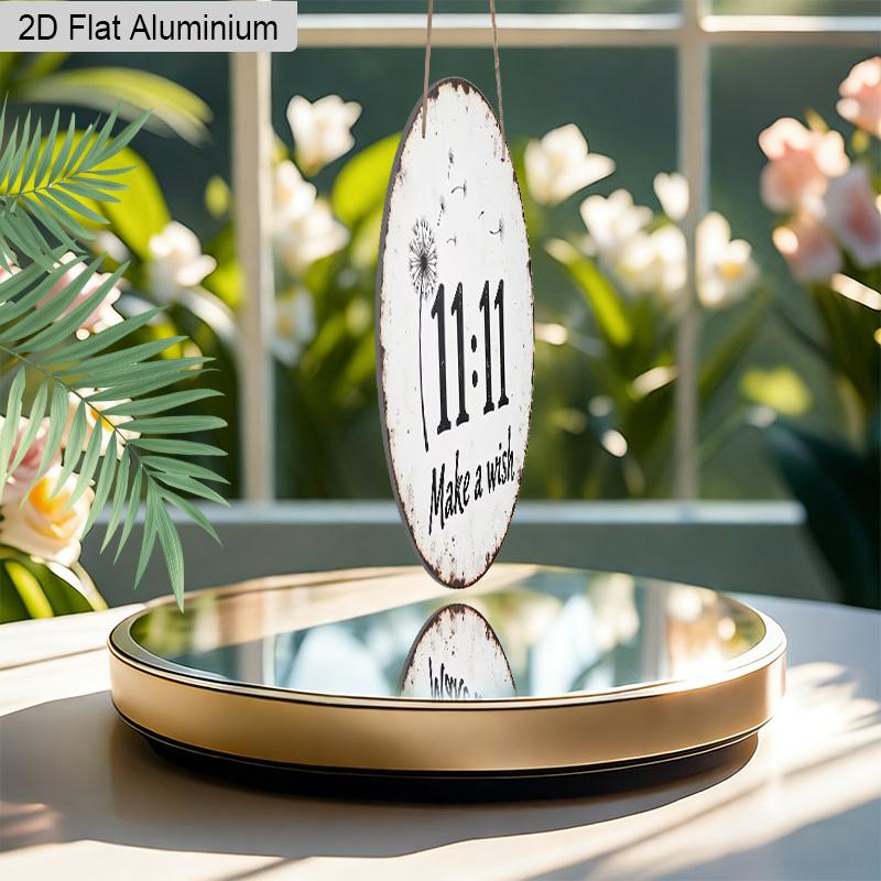 2D Flat Aluminum Rustic Farmhouse 11:11 Angel Number Sign Round Metal Sign, Inspirational Spiritual Art for Manifestation, Pre-Drilled Holes for Easy