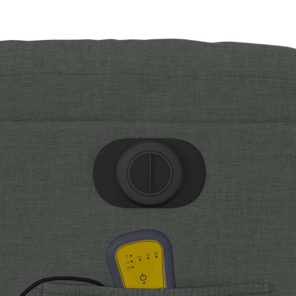 Electric Massage Recliner with Rising Function Dark Grey Fabric