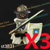 N511U-518U N335-337 Mittelalterliche Burg Ritter Bausteine Figuren Vierseitiger UV-Druck Waffen Zubehör Spielzeug Kindergeschenke F030