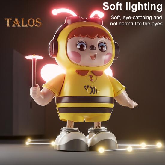 Electric Singing Dancing Bee Toy with LED Light Music Kids Walking Bee Toy Toddlers Boys Girls Interactive Educational Animal Musical Toy