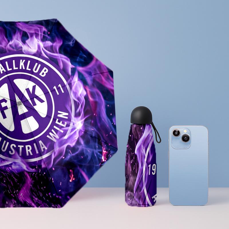 Austria Wien FC Mini 5 Fold Pocket Umbrella Compact Lightweight Anti UV Rain Sun Protection Umbrella Portable Travel Umbrella