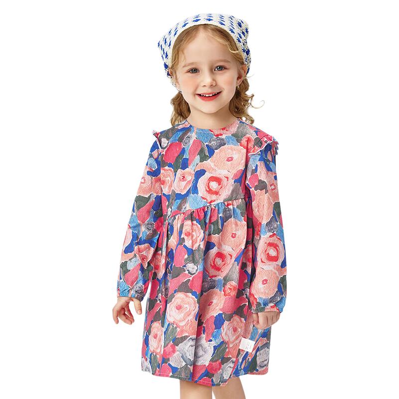 Classic Teddy Girls' Cotton Floral Princess Dress